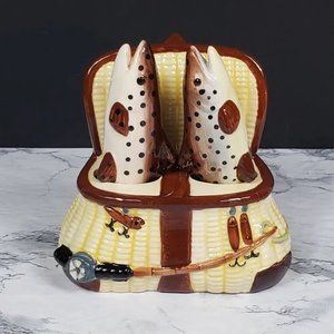 Trout Basket Salt Pepper Shaker Set